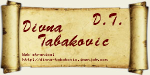 Divna Tabaković vizit kartica